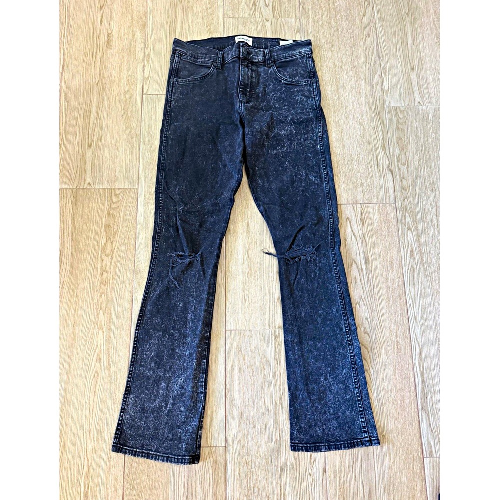 Wrangler Women's We Care Black Acid Wash Straight-Leg Slim Stretch Jeans 32/34